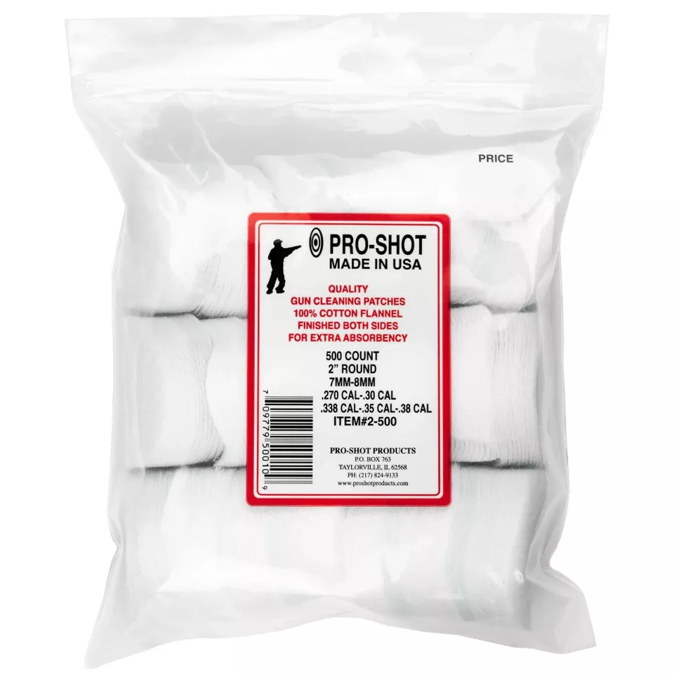 Pro-Shot .270-38 Caliber Round Patches, 500 Count