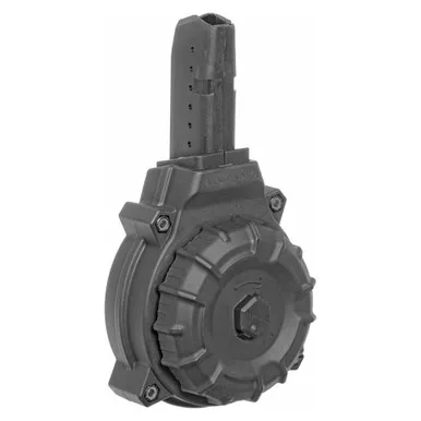 ProMag Industries Drum Magazine, 9MM, 50 Rounds, Polymer, Black, *Does not fit Glock Pistols, for use in PCC / 9mm AR-15 using Glock type magazines only