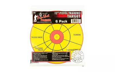 PROSHOT 12″ BULLSEYE PISTOL TRNG 6PK