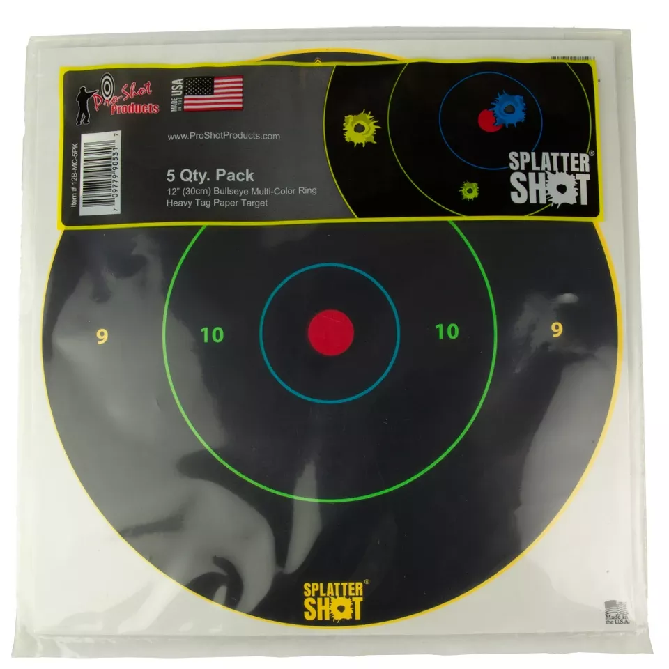 PROSHOT 12" Multi-Color Bullseye Target Pack (5 Count)
