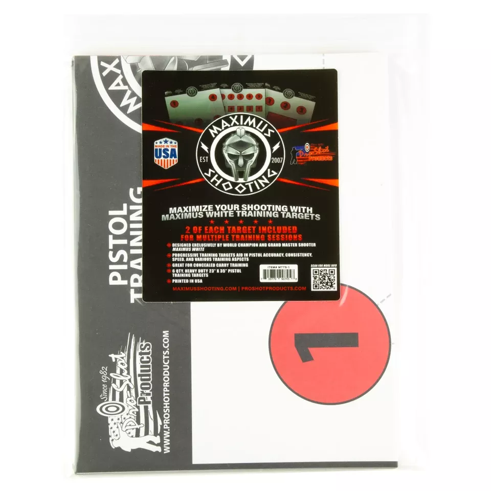 PROSHOT MXM White Pistol Training 6-Pack