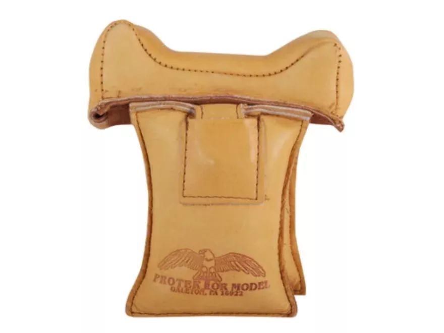 Protektor Wide Owl Ear Straddle Shooting Rest Bag Leather Tan Filled