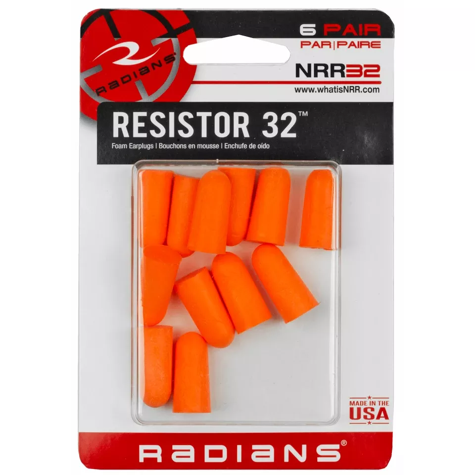 Radians Resistor Earplug Pack - 6 Pairs