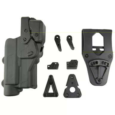 Rapid Force Rapid Force, Level 3 Duty Holster, Fits GLOCK 19 with Large Light (X300/TLR-1), Right Hand, Black R3-M-0057-BK-RH-LL-A0-C