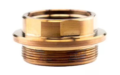 Rearden Alpha Atlas Thread Adapter, Compatible with Short Rearden Devices (FHD/Mini/SPB/RPB/R2S), For Suppressors with Inside Diameter Threading of 1.125X28 (Rugged Obsidian 9/45), Heat Treated Finish, Gold 10097