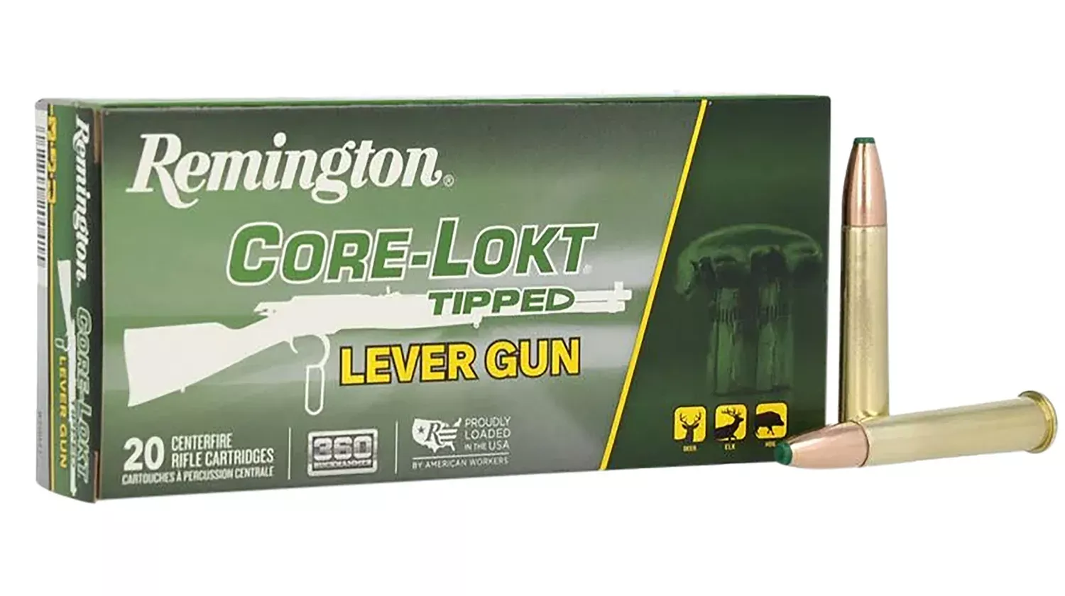 Remington Core Lokt Tipped .360 Buckhammer 180 Grain Polymer tip, 20-Round Box