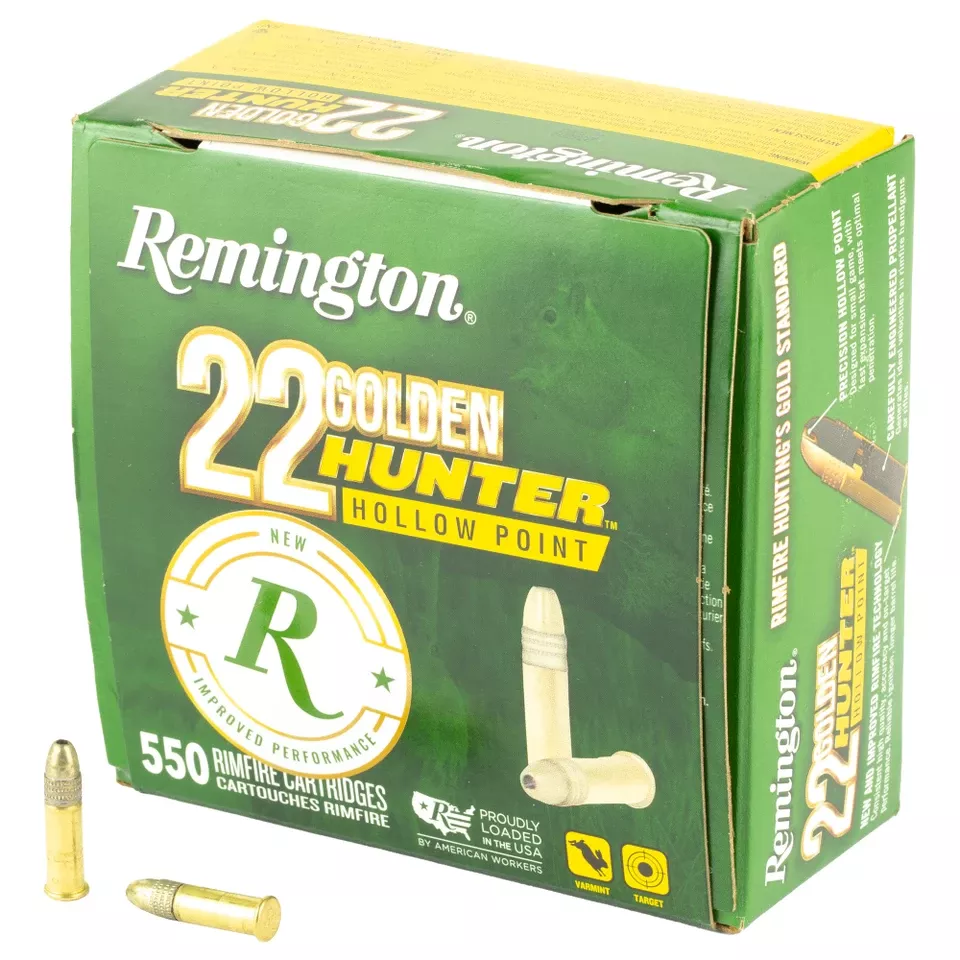 Remington Golden Bullet Hunter .22LR 40 Grain Plated Hollow Point 550 Rounds/6600 Rounds