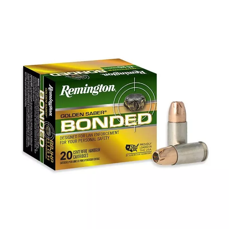 Remington Golden Saber Bonded Handgun Ammo 9mm Luger 147 Grain. BJHP 990 fps 20/ct
