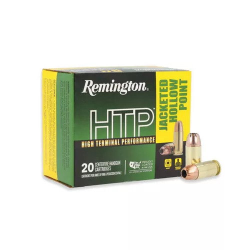 Remington High Terminal Performance (HTP) Subsonic Centerfire Ammunition, 45 ACP, Jacketed Hollow Point, 185 Grain – 20 Cartridge Box ( 20 / 1 )