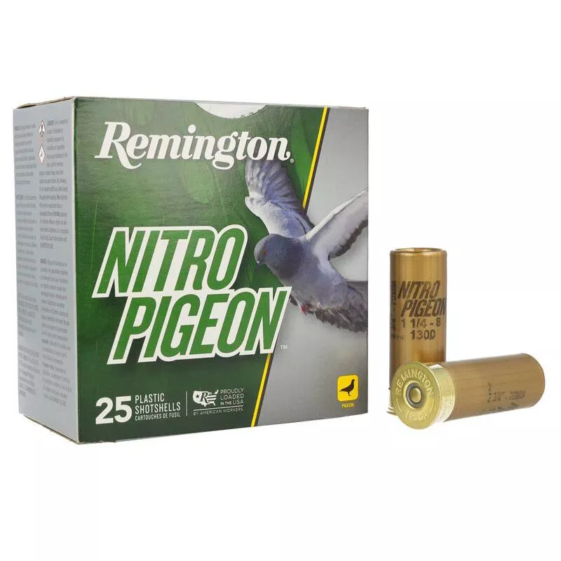 Remington Nitro Pigeon Shotshells 12ga 2-3/4″ 1-1/4oz 1300 fps #8 25/ct
