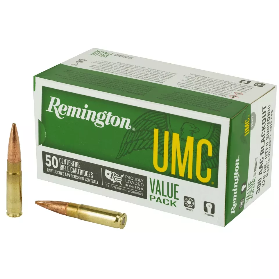 Remington UMC 300 Blackout 220 Grain Ammunition - 50 Rounds/400 Rounds