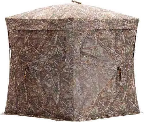 RhiFALSE Blinds Rbo170 RhiFALSE 180 See Through Blind 5 Hub Real Tree Edge Mesh 58" X 58" 66" High