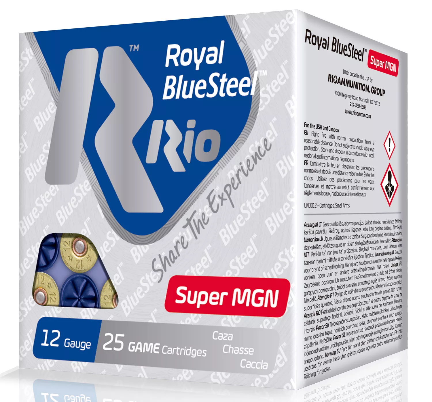 Rio Ammunition RBSSM402 BlueSteel Royal 12Gauge 3.50″ 1 3/8oz 2Shot 25 Per Box/10 Case