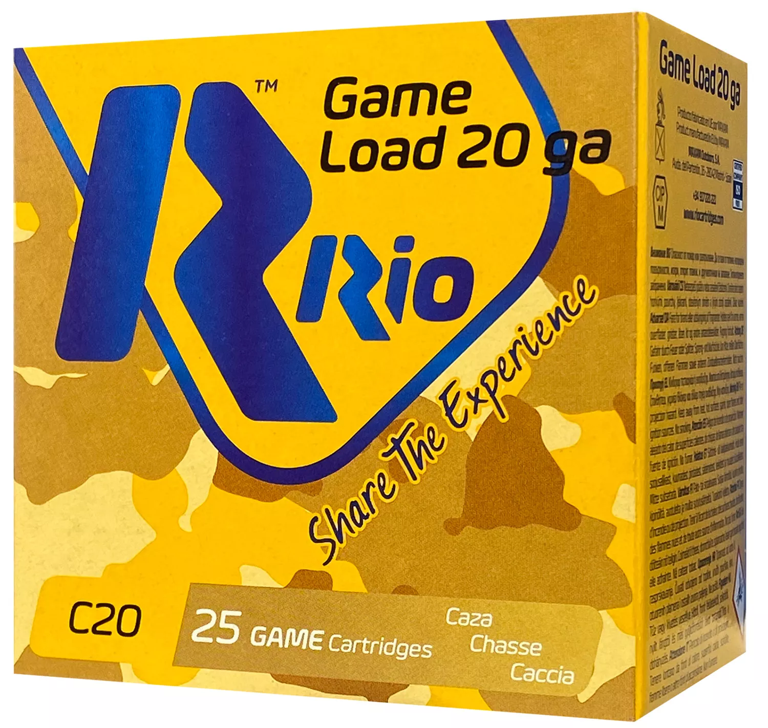 Rio Ammunition RC206 Game Load20Gauge 2.75″ 1oz 6Shot 25 Per Box/10 Case