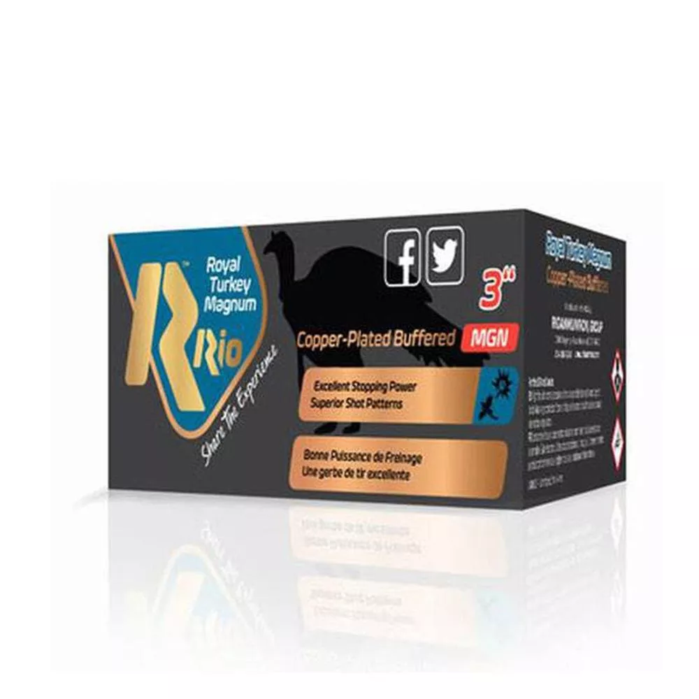 Rio Royal Turkey Buffered Shotshells 12ga 3″ 1-3/4oz #6 1250 fps #5 10/ct