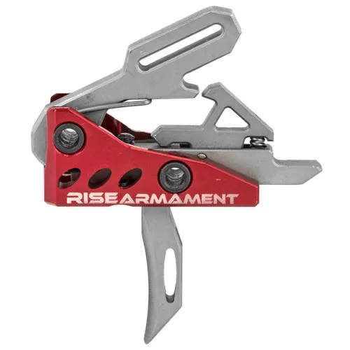 Rise Armament RA535APT RA535 High Performance SingleStage Straight Trigger with 3.50 lbs Draw WeightSilverRed Hardcoat Anodized Finish for ARPlatform UPC: 851046006002
