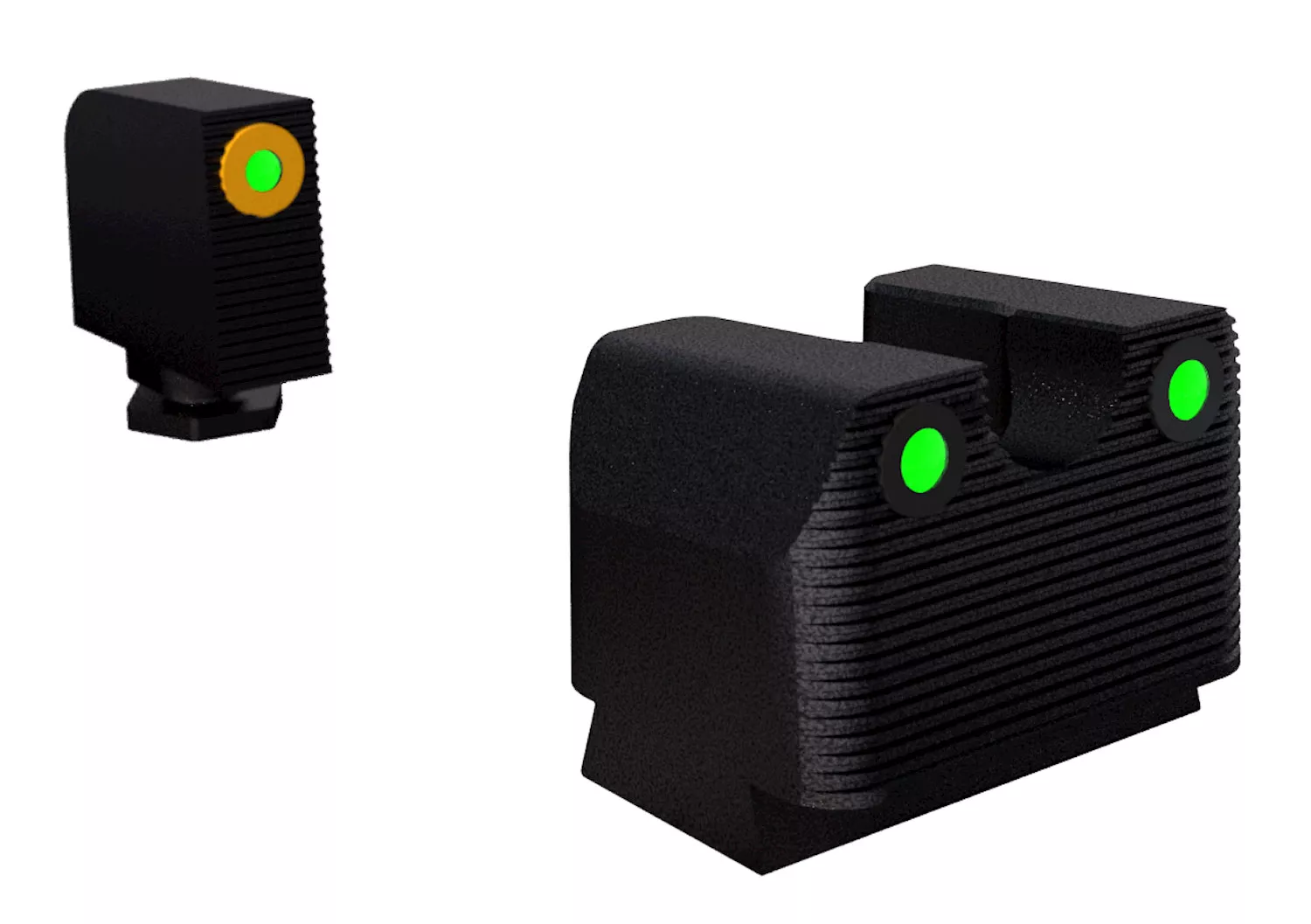 Rival Arms RA3A231G Night Sights for Glock MOSGreen Tritium Orange Outline Front Sight-Green Tritium Black Outline Rear Sight Glock 17/19