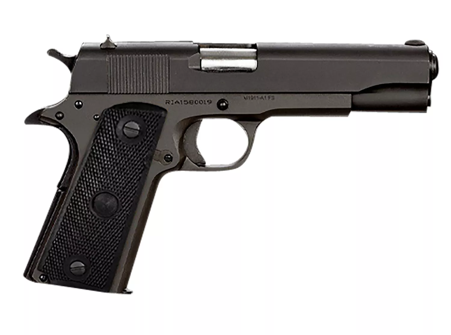 Rock Island 51615 GI Standard FS 9mm Luger Caliber with 5" Barrel, 10+1 Capacity, Overall Black Parkerized Finish Steel, Beavertail Frame, Serrated Slide & Black Rubber Grip