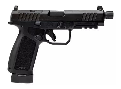 Rost Martin RM1FBLKOSPT RM1F Tactical 9mm Luger 24+1 4.50" Black Threaded Barrel, Black Nitron Steel Optic Ready/Serrated Slide, Black Polymer Frame w/Picatinny Rail, Interchangeable Backstrap Grip, R