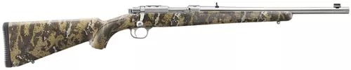 Ruger 7426 77/4444 Rem Mag 4+1 16.60" Brushed Stainless Steel Threaded Barrel, Brushed Stainless Steel Receiver w/Integral Scope Mount, Desolve Bare Reduced Camo Synthetic Stock
