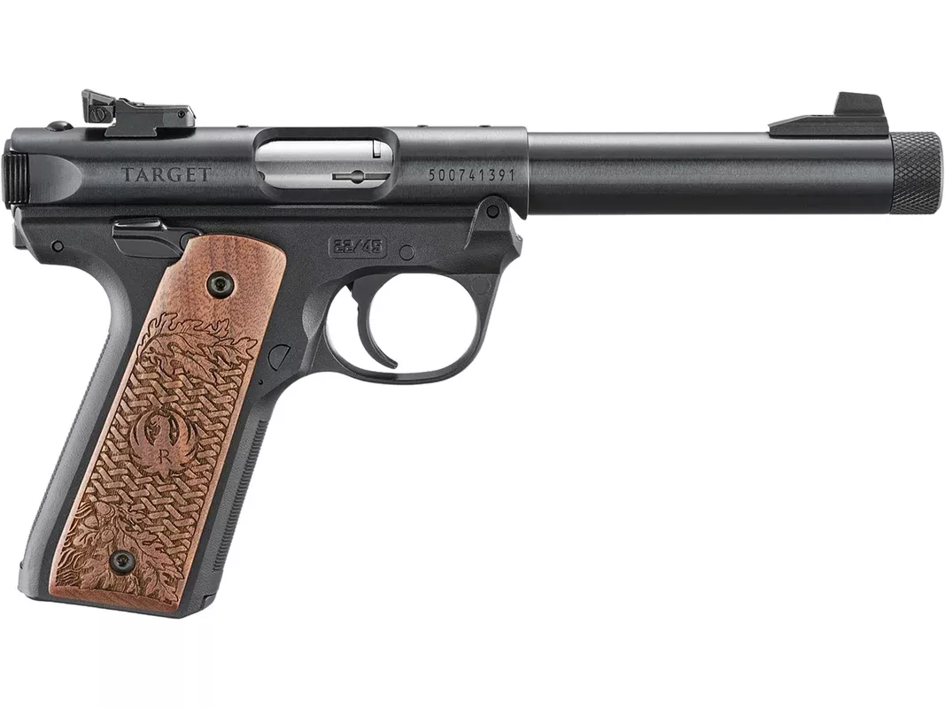 Ruger Mark IV 22/45 2025 Collector’s Series 22 Long Rifle Pistol 5.5″ Threaded Barrel 10+1 Round Black Slide Walnut Grip Black Frame