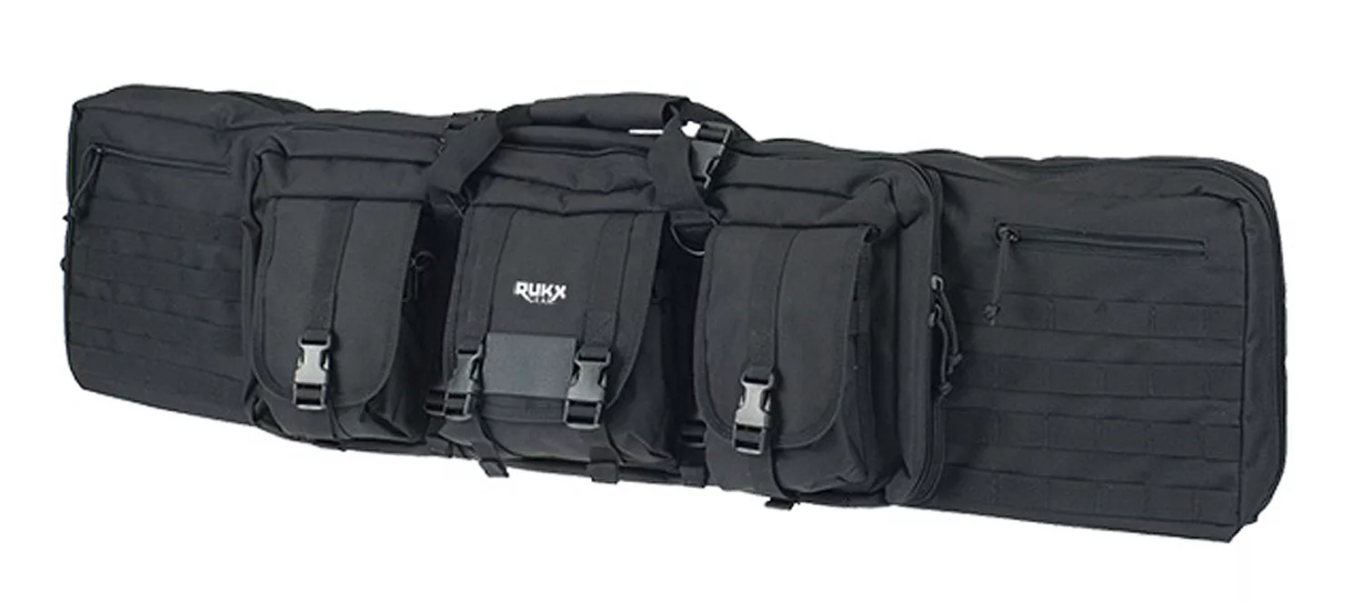 Rukx Gear ATICT36DGB Tactical Double Gun 36″ Water Resistant Black 600D Polyester w/ Non-Rust Zippers Holds up to 2 Rifles