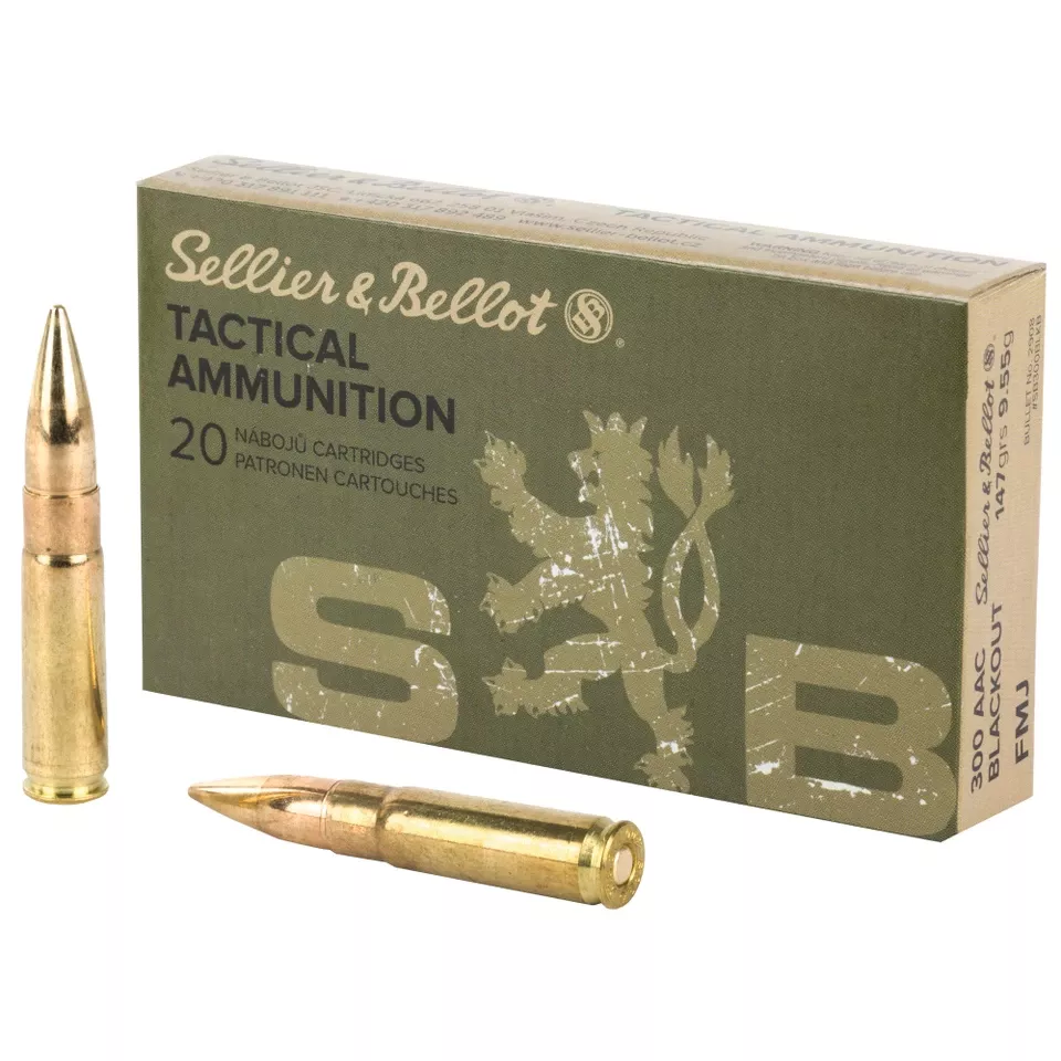 S&B 300 Blackout 147 Grain FMJ Ammunition - 20 Rounds/1000 Rounds