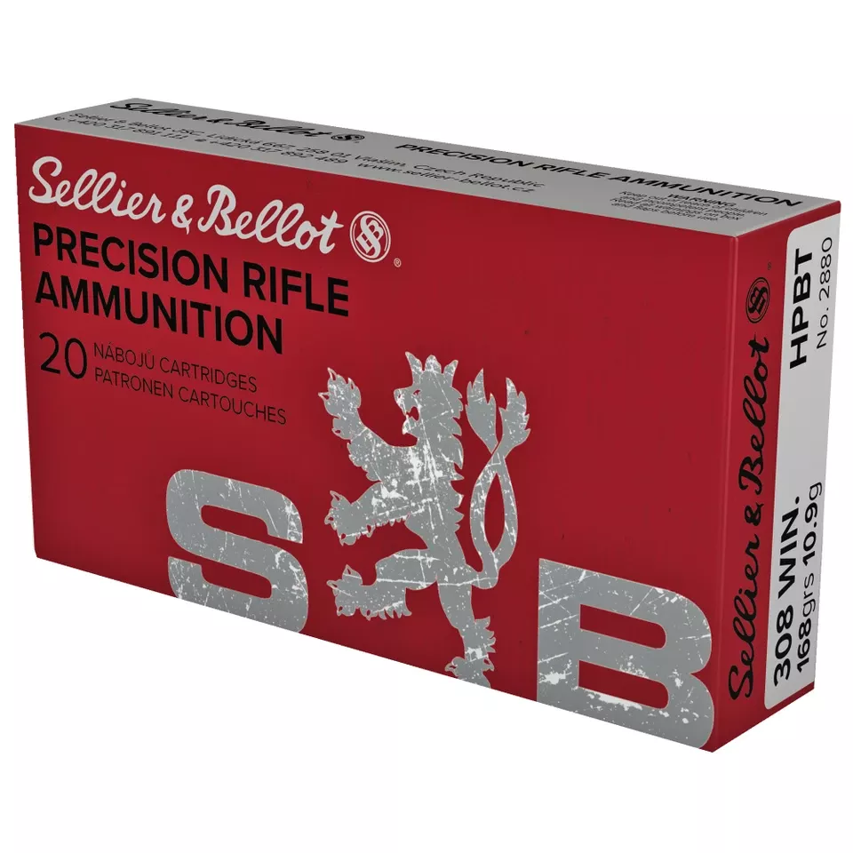 S&B .308 Winchester 168 Grain HPBT Ammunition - 20 Rounds/500 Rounds