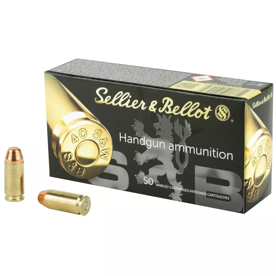 S&B .40 S&W 180 Grain FMJ Ammunition - 50 Rounds/1000 Rounds