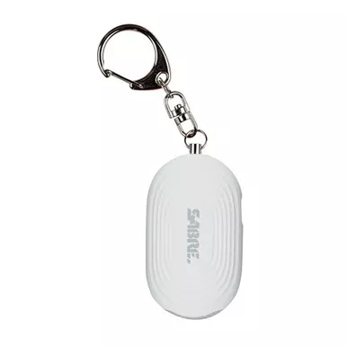Sabre 2-in-1 Alarm, 130db, 20 Lumen LED Light, Snap Hook, White PA-LEDWH-02