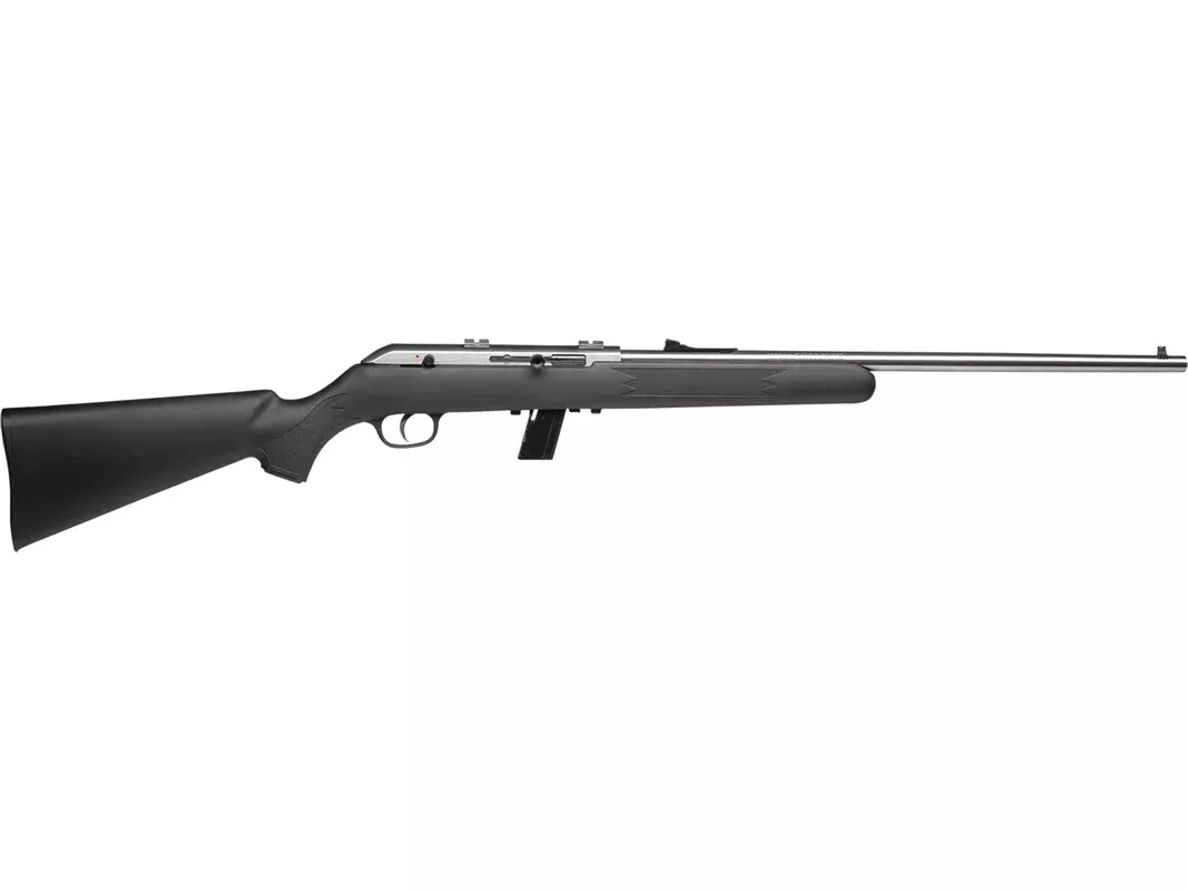 Savage Arms 64 FSS Semi Automatic Rifle 22 Long Rifle 21″ Stainless Barrel Stainless Frame Black Field Stock