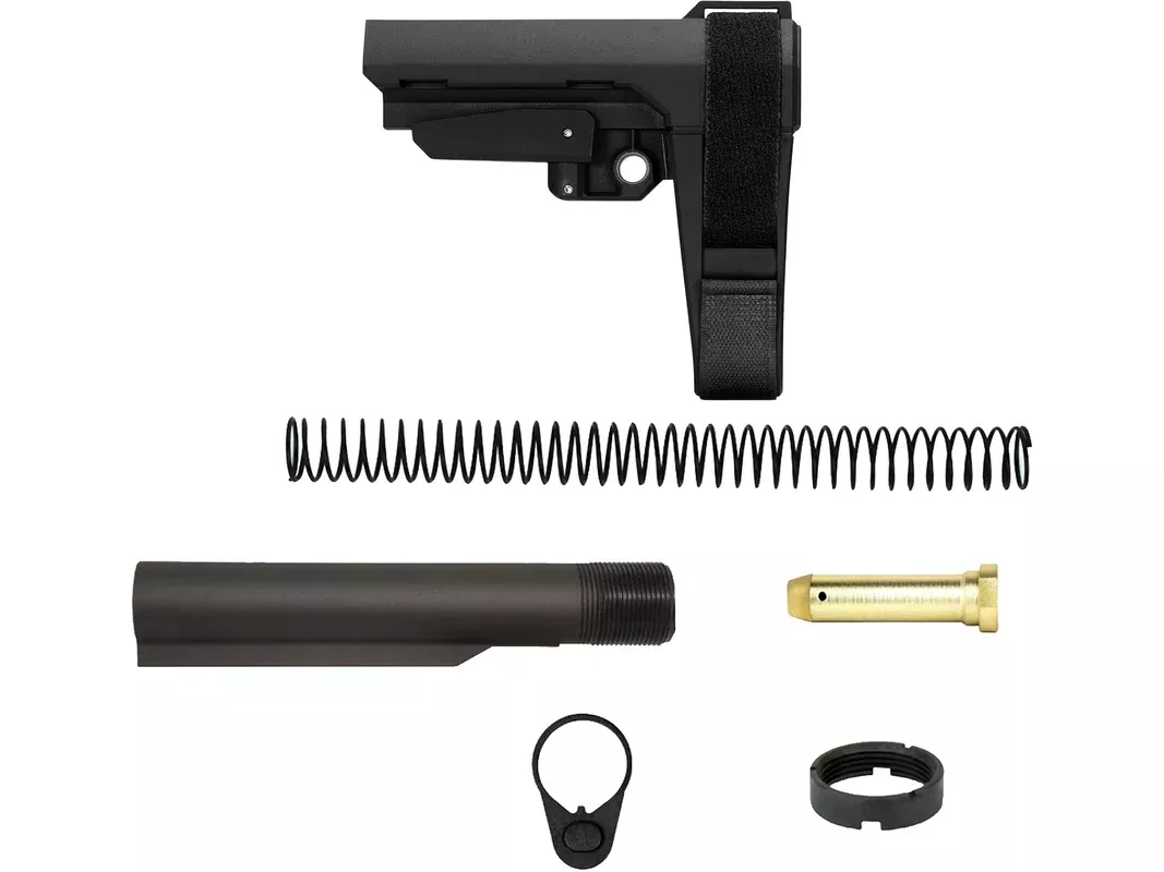 SB Tactical SBA3 AR-15 Pistol Brace Black with Mil-Spec Carbine Buffer Tube Kit