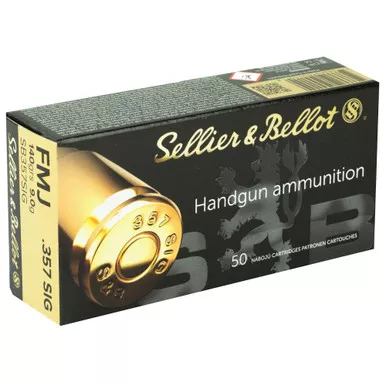Sellier & Bellot Pistol, 357SIG, 140 Grain, Full Metal Jacket, 50 Round Box SB357SIG