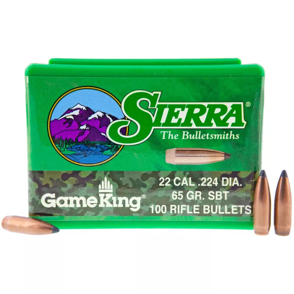 Sierra GameKing .224 65gr Bullets - 100 Count