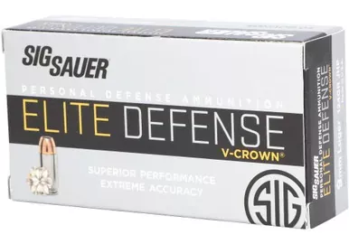 Sig Sauer 9mm Elite V-Crown | Ammo | 124 Gr | Jacketed Hollow Point | Box Of 50 | E9MMA2-50 |9a
