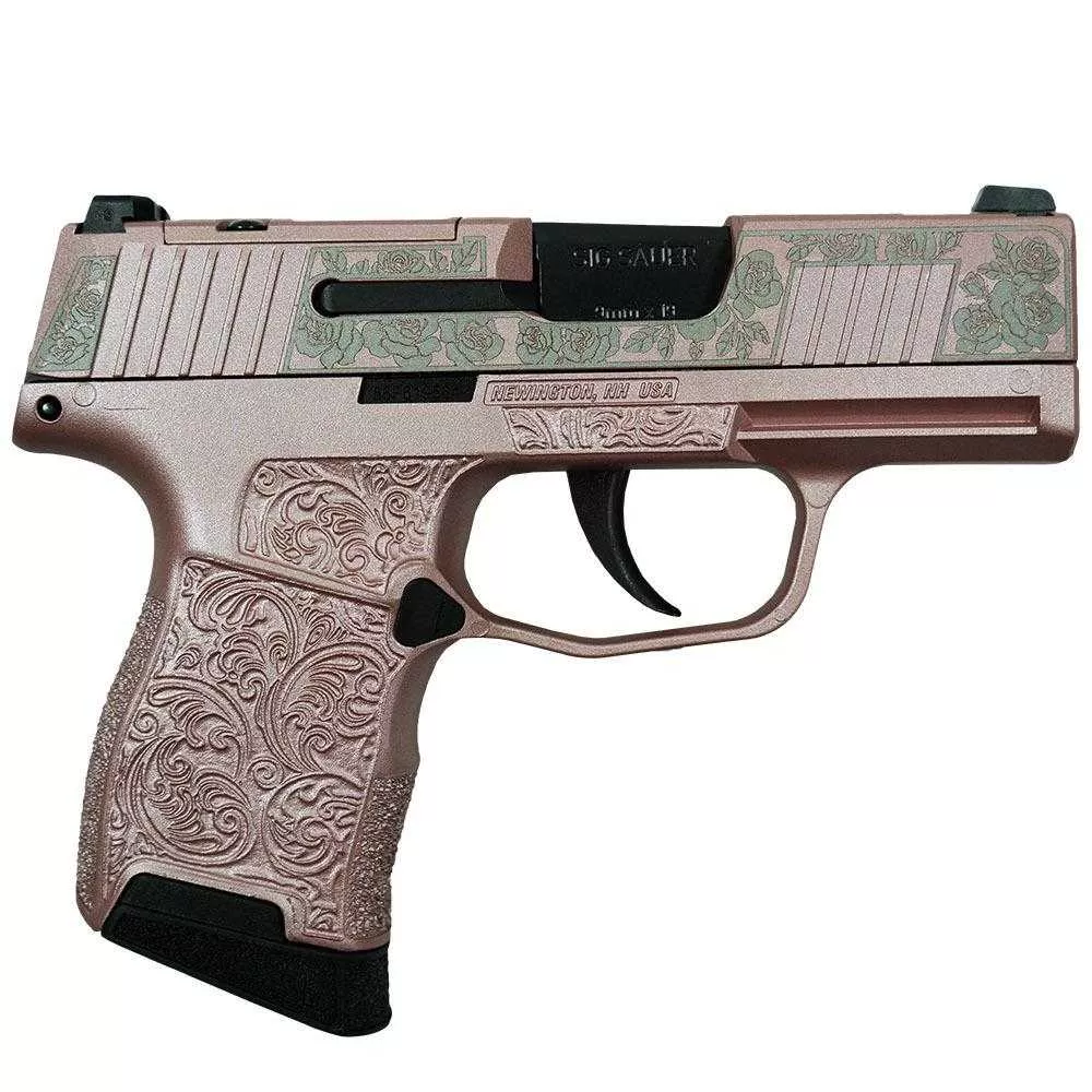 Sig Sauer “Guns & Roses Rose Gold” P365 Optic Ready Handgun 9mm Luger 10rd Magazines(2) 3.1″ Barrel X-RAY 3 Sights