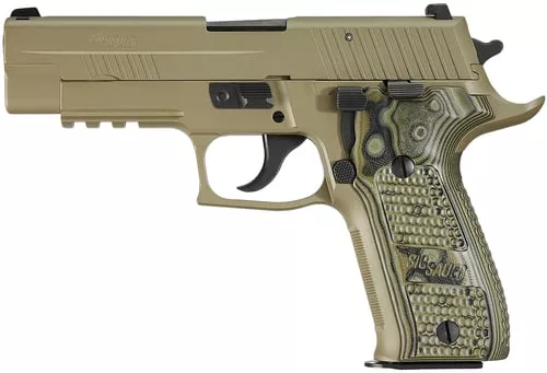 Sig Sauer P226 Scorpion 9mm Luger 10rd Magazine 4.4 Barrel FDE Night Sights Hogue Ext G10 Grips CA Compliant
