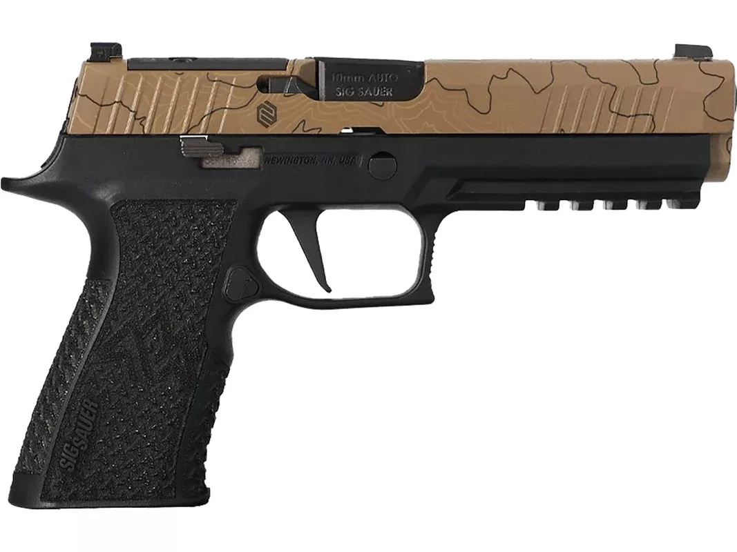 Sig Sauer P320 XTEN Endure 10mm Auto Pistol 5″ Barrel 15+1 Round Flat Dark Earth Slide Black Grip Black Frame