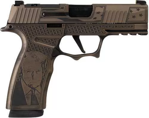 Sig Sauer P365 XMACRO TACOPS “Trump Fight” Handgun 9mm Luger 17rd Magazines(3) 3.7″
