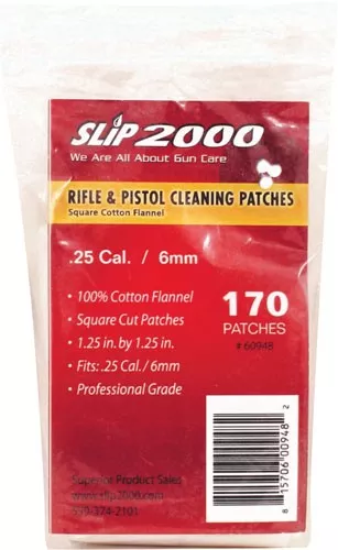 SLIP 2000 CLEANING PATCHES – 1.25″ SQUARE 25CAL/6MM 170-BA