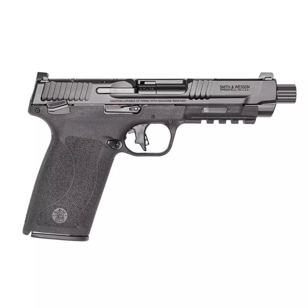 Smith & Wesson M&P 5.7 OR Handgun 5.7x28mm 22rd Magazines (2) 5″ Threaded Barrel Thumb Safety Black