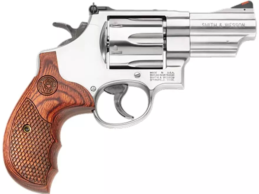 Smith & Wesson Model 629 Deluxe 44 Remington Magnum Revolver 3″ Stainless Barrel 6 Round Black Grip