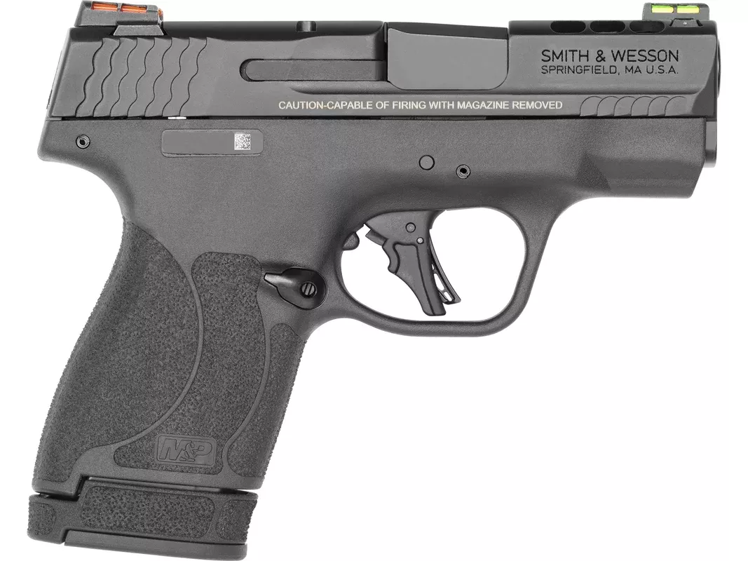 Smith & Wesson Performance Center M&P9 Shield Plus 9mm Luger Pistol 3.1″ Barrel 13+1 Round Armornite Slide Black Grip Matte Black Frame Manual Safety