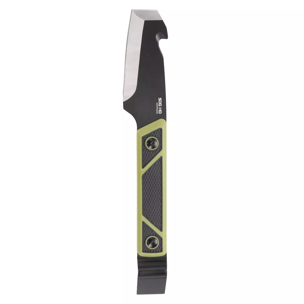 SOG Knives Compound Tac-Pry Fixed Knife 4″ Pry Bar Blade Green Black