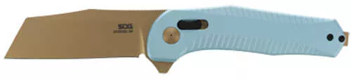 SOG Knives & Tools Diverge XR | Folding Knife | 3″ Sheepsfoot Straight Edge | Alumminum Handle | Blue | PVD Finsih | D2 Construction | SOG-12-02-02-43