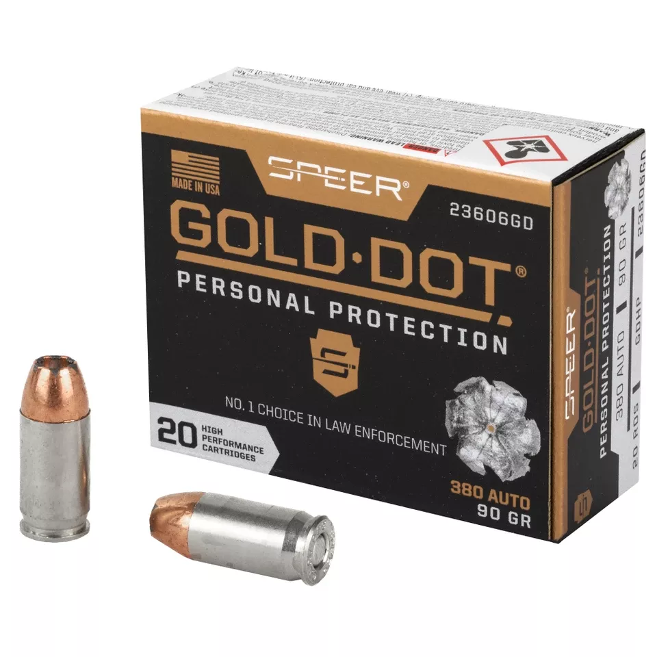 Speer Gold Dot .380 ACP 90 Grain Hollow Point Ammunition - 20 Rounds