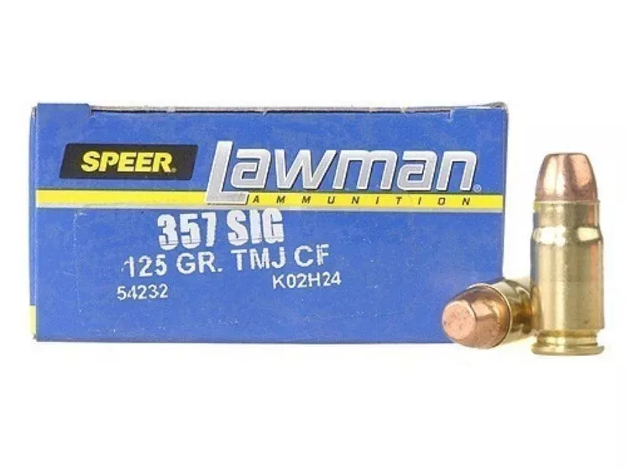 Speer Lawman Cleanfire 357 Sig Ammo 125 Grain Full Metal Jacket Box of 50