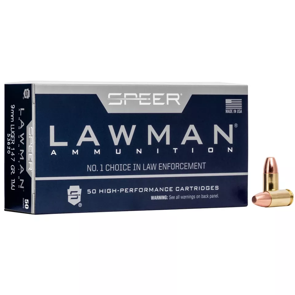 SPR Lawman 9mm 147gr TMJ Ammunition - 50 Rounds per Box, 1000 Rounds per Case