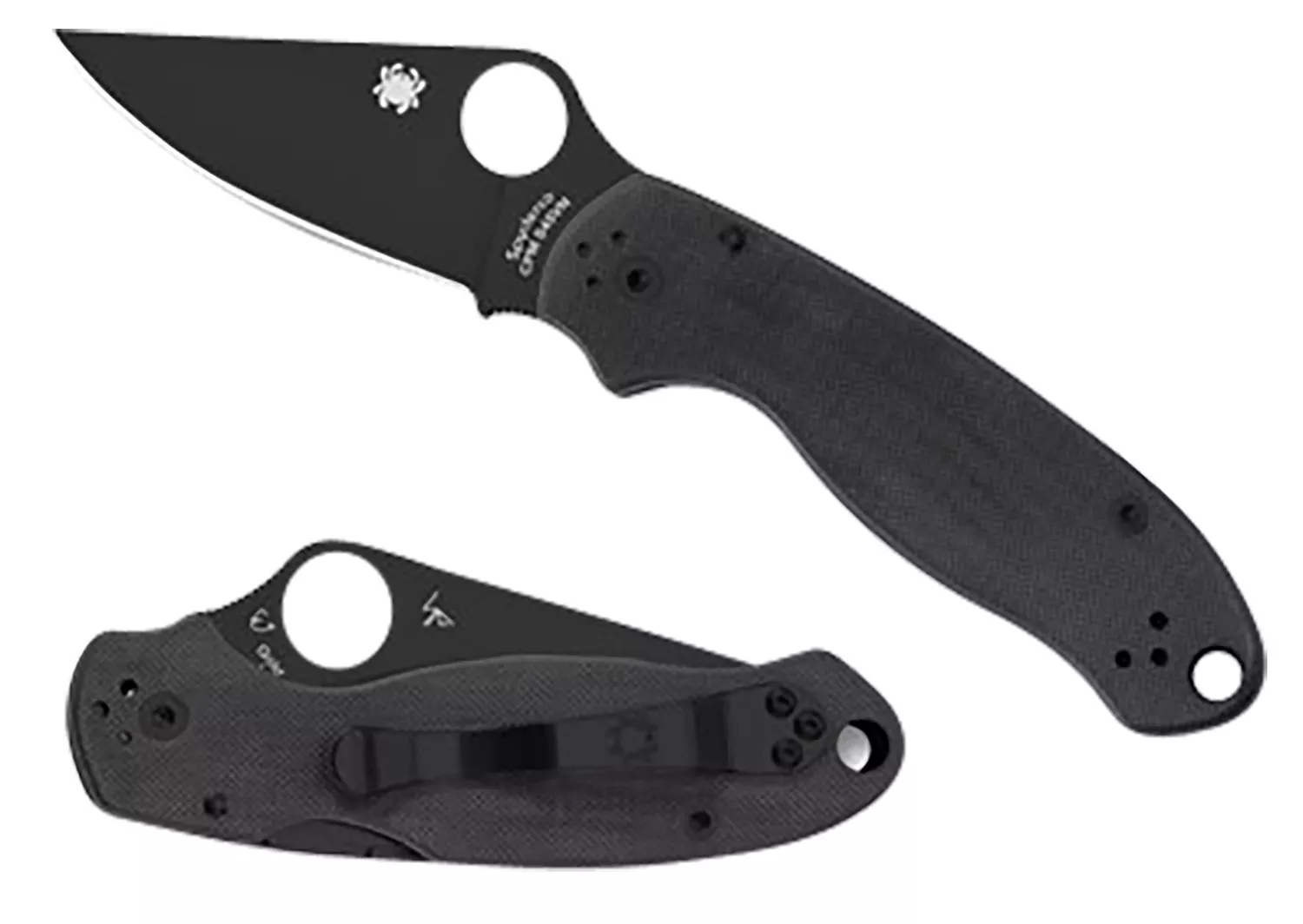 Spyderco C223GPBK Para 32.95" Folding Clip Point Plain Black DLC CPM S45VN SS Blade/Black G10 Handle Includes Pocket Clip