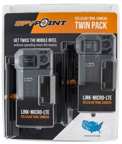 Spypoint LINKMICROLTETWIN Link-Micro-LTE USA Nationwide Gray None Display 10 Image MP Resolution Micro SD Card 32GB Memory 2 pk